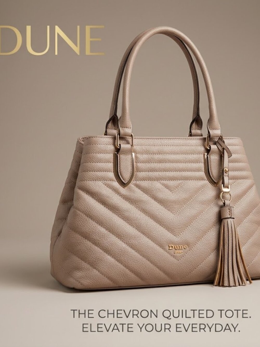 Dune grey beige chevron quilted purse